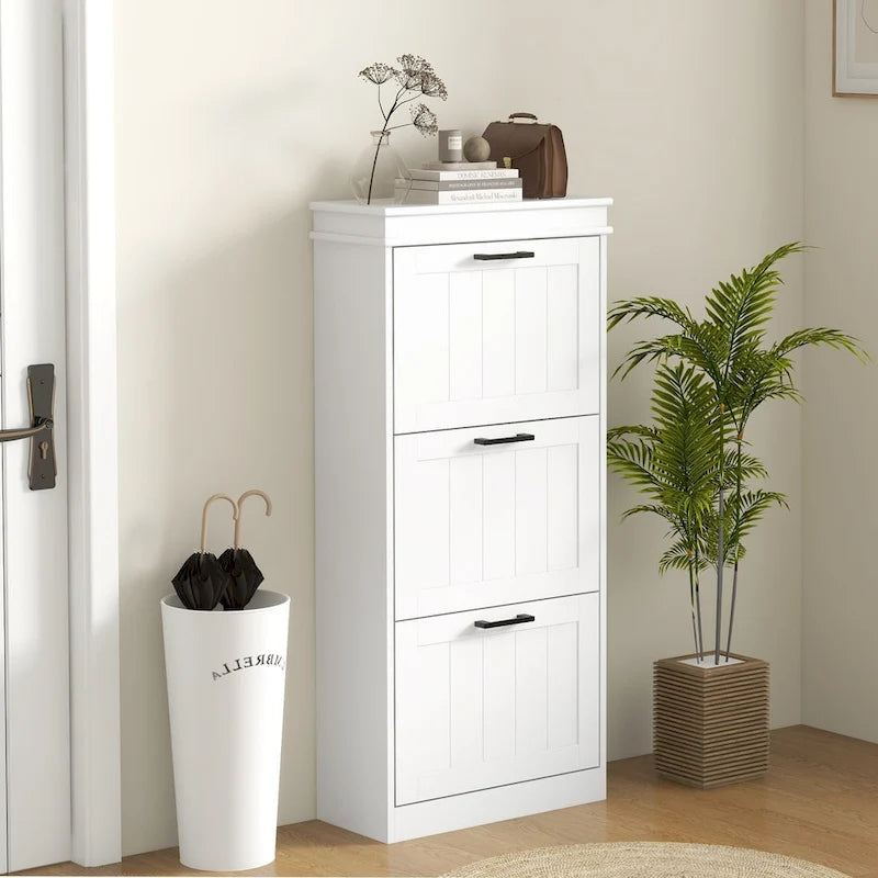 Green wooden storage cabinet with 4 doors and 2 drawers