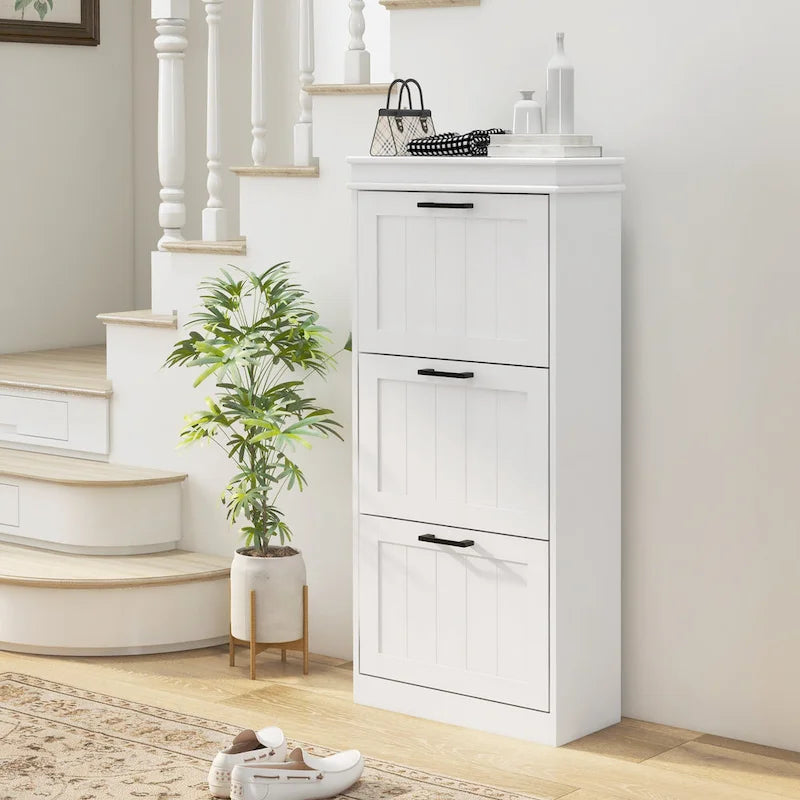 Green wooden storage cabinet with 4 doors and 2 drawers