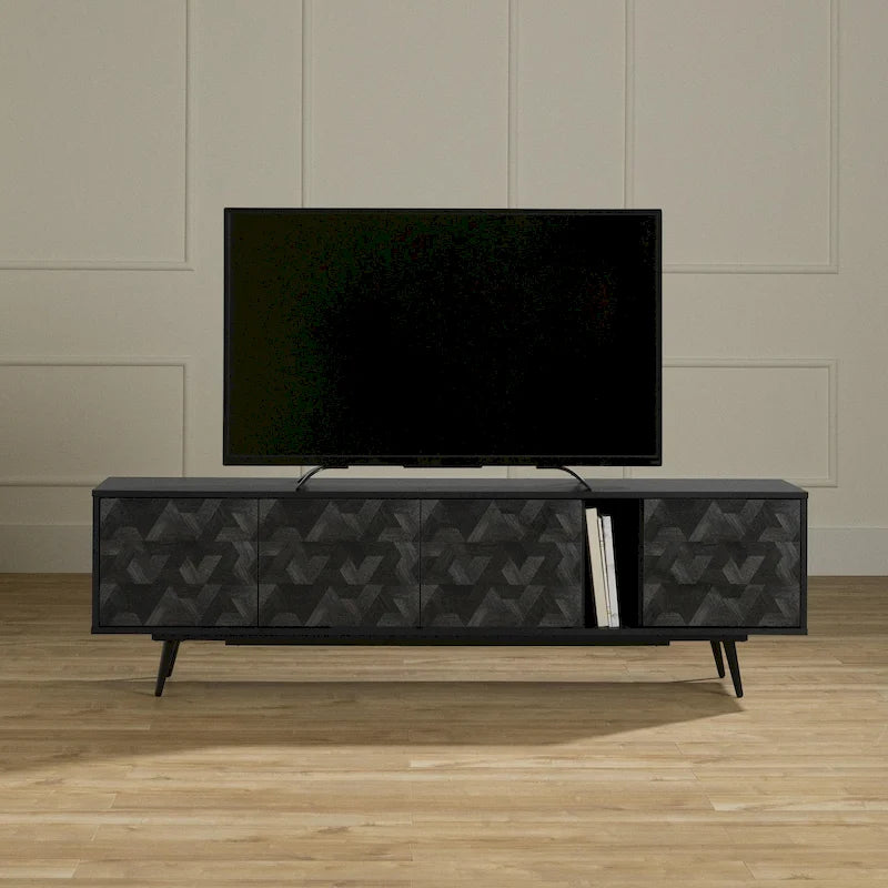Modern TV Stand with Doors - 71 Inch