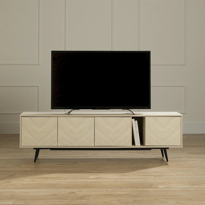 Modern TV Stand with Doors - 71 Inch