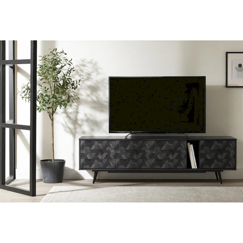 Modern TV Stand with Doors - 71 Inch