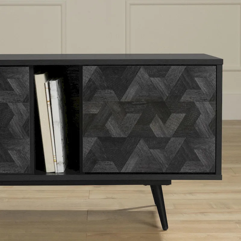 Modern TV Stand with Doors - 71 Inch