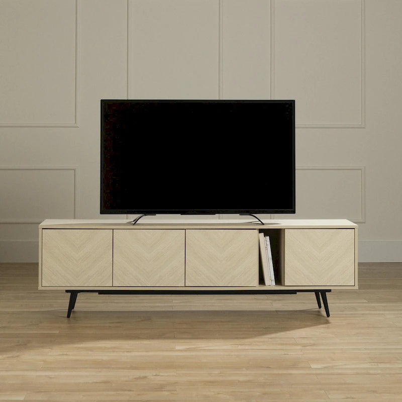 Modern TV Stand with Doors - 71 Inch