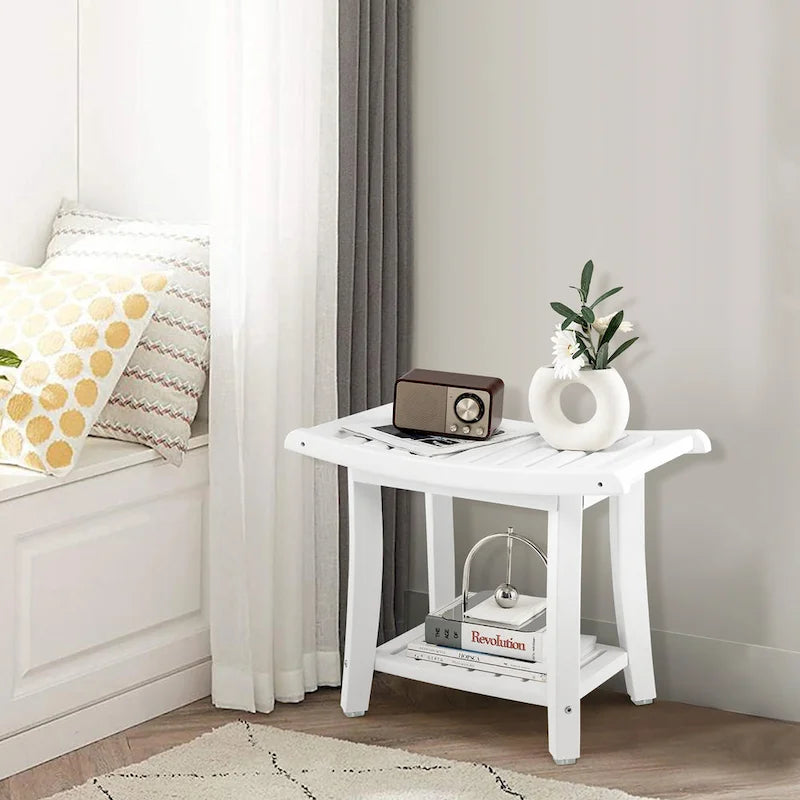 2-Tier Waterproof Shower Bench Spa Bath Stool, Heavy Duty