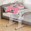 49.5 Inch Portable Rolling Desks, Small Standing Desk Adjustable Height, Mobile Stand Up Desk with Wheels