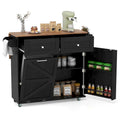 Rolling Kitchen Island Cart with Drop Leaf