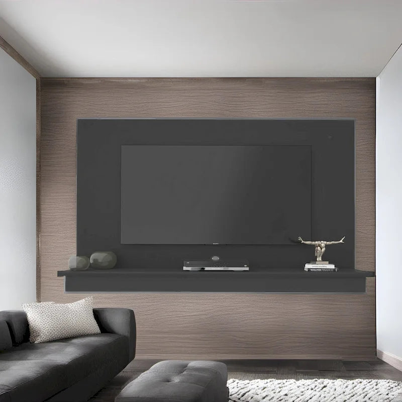 Floating TV Stand for up to 55 TVs - Wall-Mounted Entertainment Center with LED Strip & Shelf