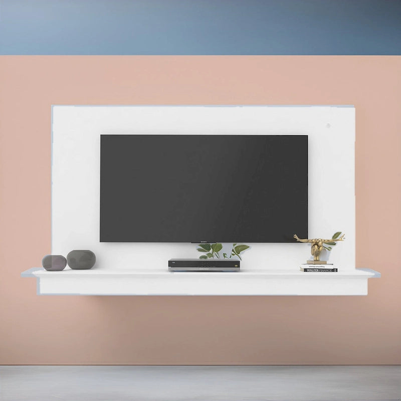 Floating TV Stand for up to 55 TVs - Wall-Mounted Entertainment Center with LED Strip & Shelf