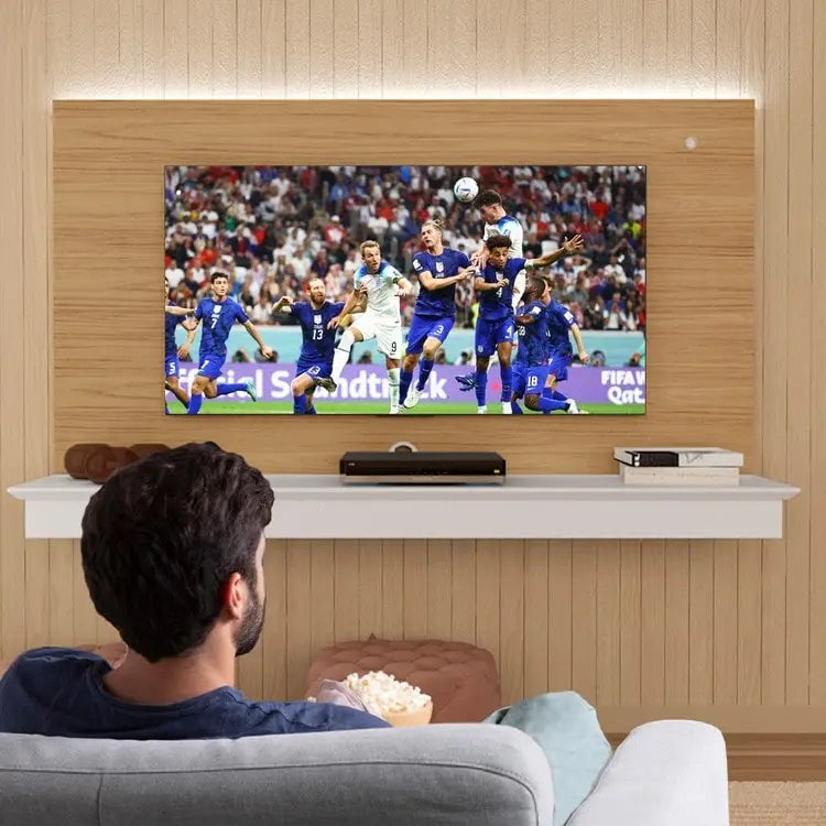Floating TV Stand for up to 55 TVs - Wall-Mounted Entertainment Center with LED Strip & Shelf