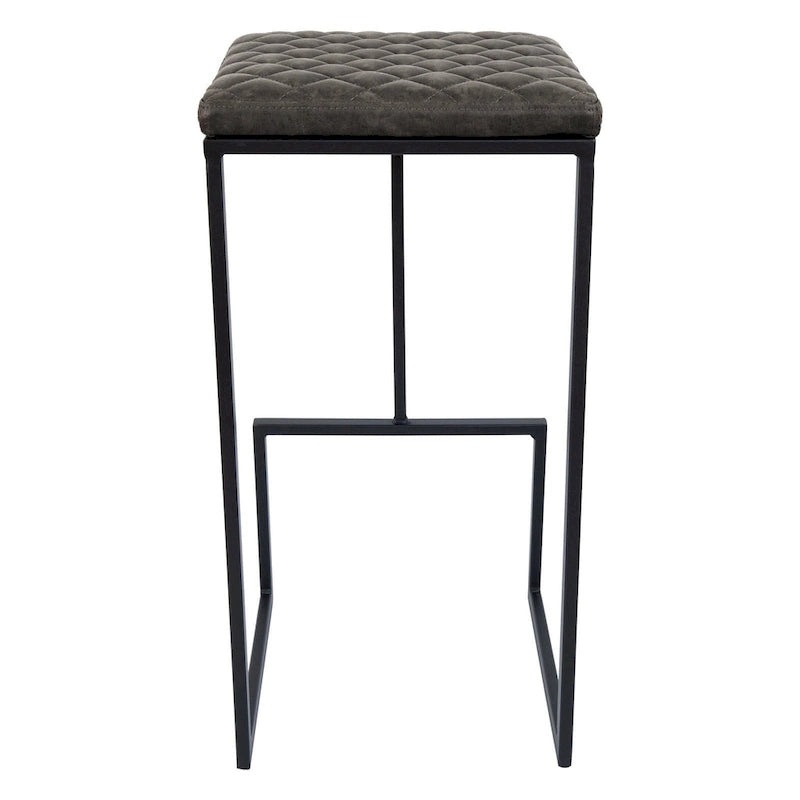 Modern Leather Quilted Counter Height Barstool with Footrest