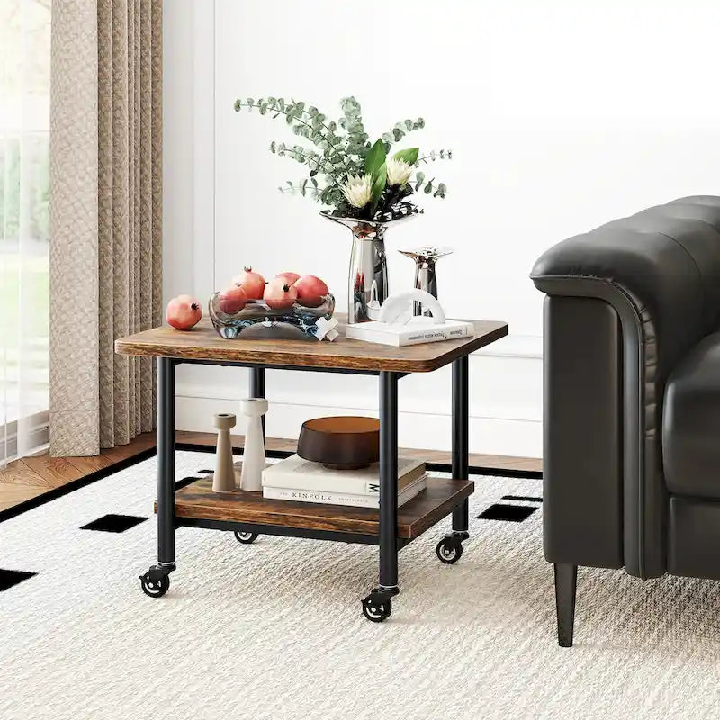 2-Tier Mobile Printer Stand with Storage