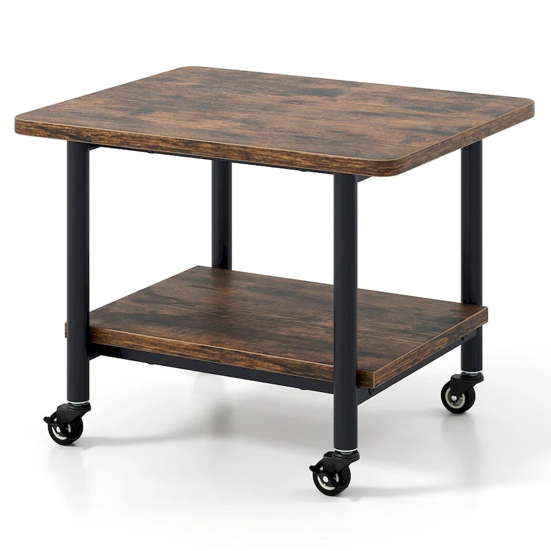 2-Tier Mobile Printer Stand with Storage