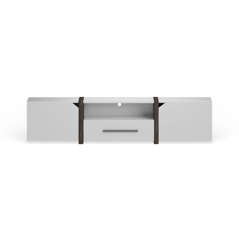 Rustic 81-inch 5-Shelf Multi-functional Storage TV Console