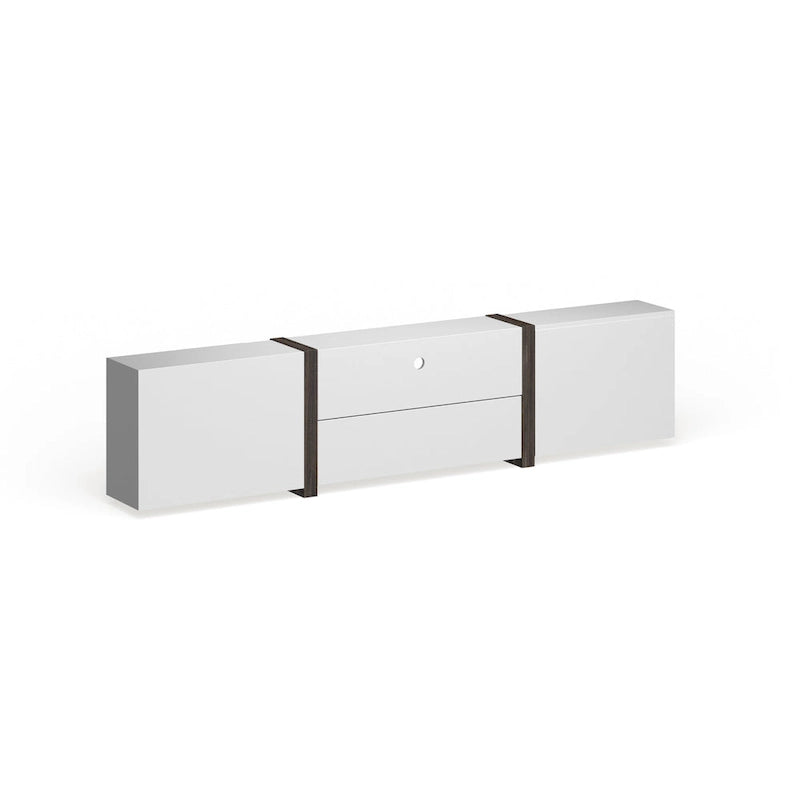 Rustic 81-inch 5-Shelf Multi-functional Storage TV Console