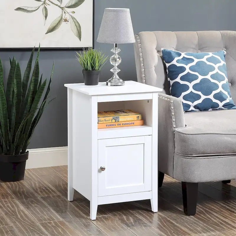 Storage Cabinet End Table with Shelf
