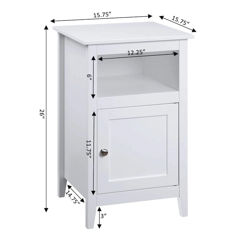Storage Cabinet End Table with Shelf