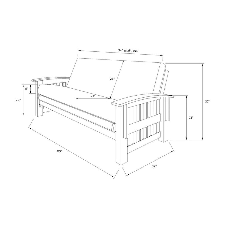 Full-size Futon Frame with Mattress