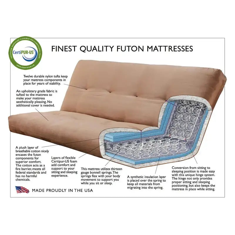 Full-size Futon Frame with Mattress