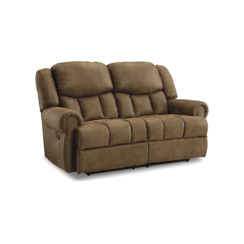 Brown Faux Leather Reclining Loveseat - 75W x 42D x 47H