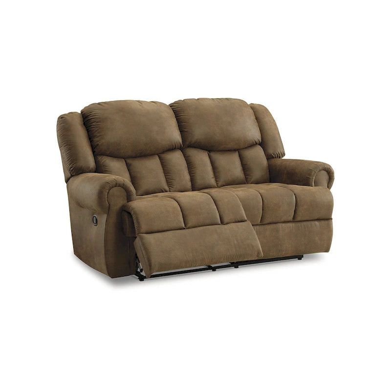 Brown Faux Leather Reclining Loveseat - 75W x 42D x 47H