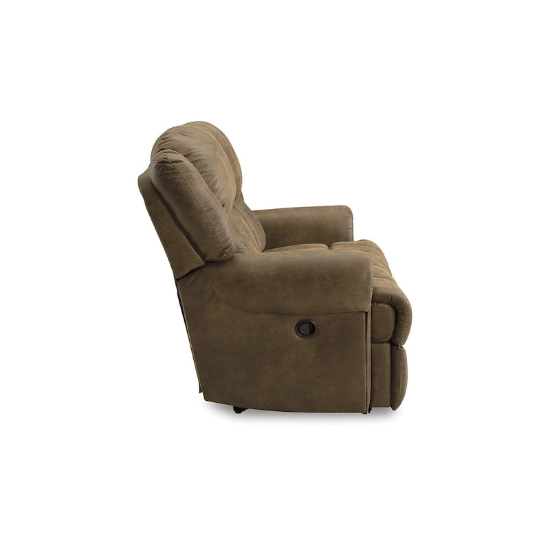 Brown Faux Leather Reclining Loveseat - 75W x 42D x 47H