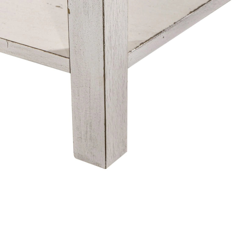 Modern Farmhouse Flea Market White Drawer Chair Side Table