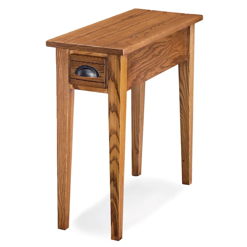 One Drawer Bin Pull Narrow Side Table