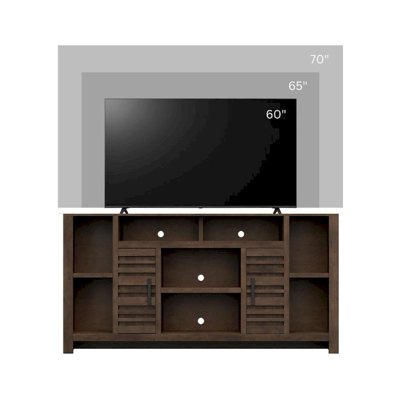 64" TV Stand Console for TVs up to 70", No Assembly Required
