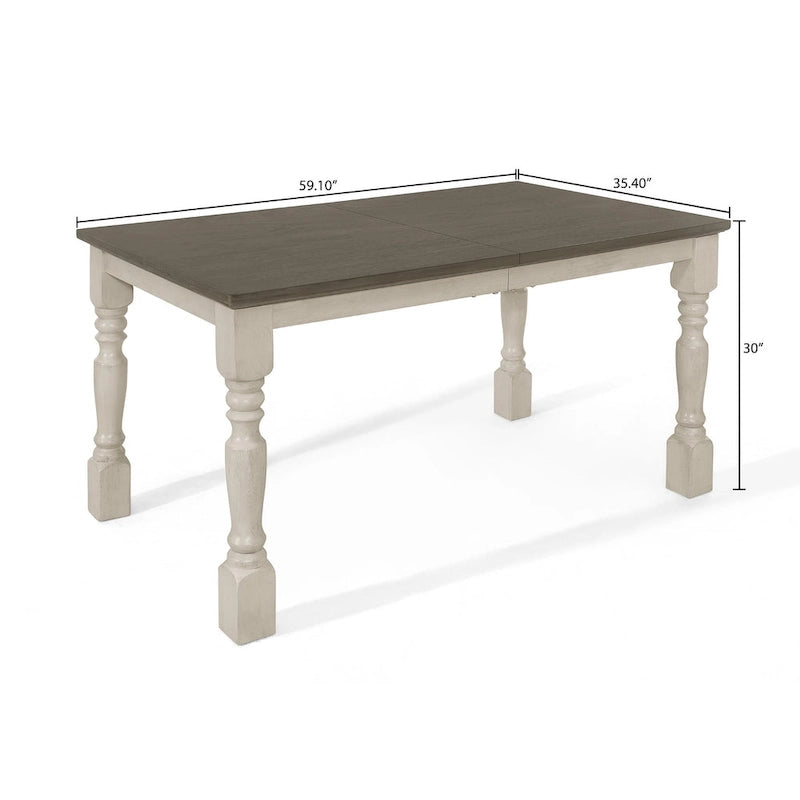 Mid-Century Elegant Two-tone Dining Table - Grey