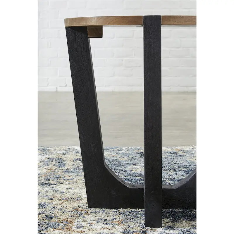Brown/Black Mango Wood End Table - 22W x 22D x 24H