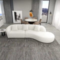 Japandi Style Luxury Modern French Boucle Curved Sofa