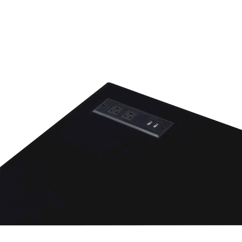 Glam 47-inch Steel Computer Desk with USB Ports