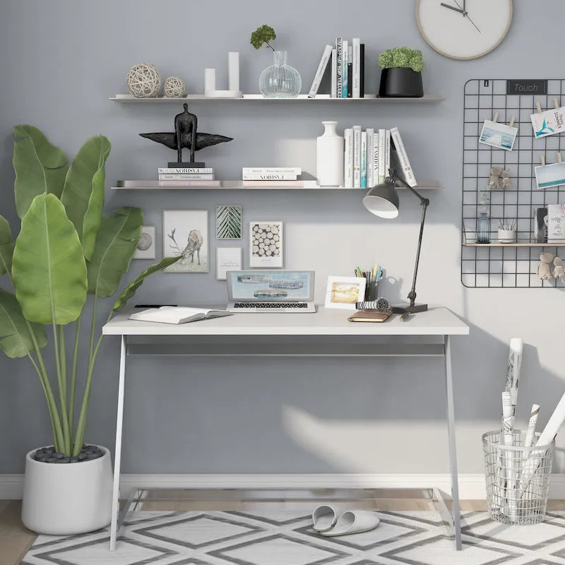 Glam 47-inch Steel Computer Desk with USB Ports