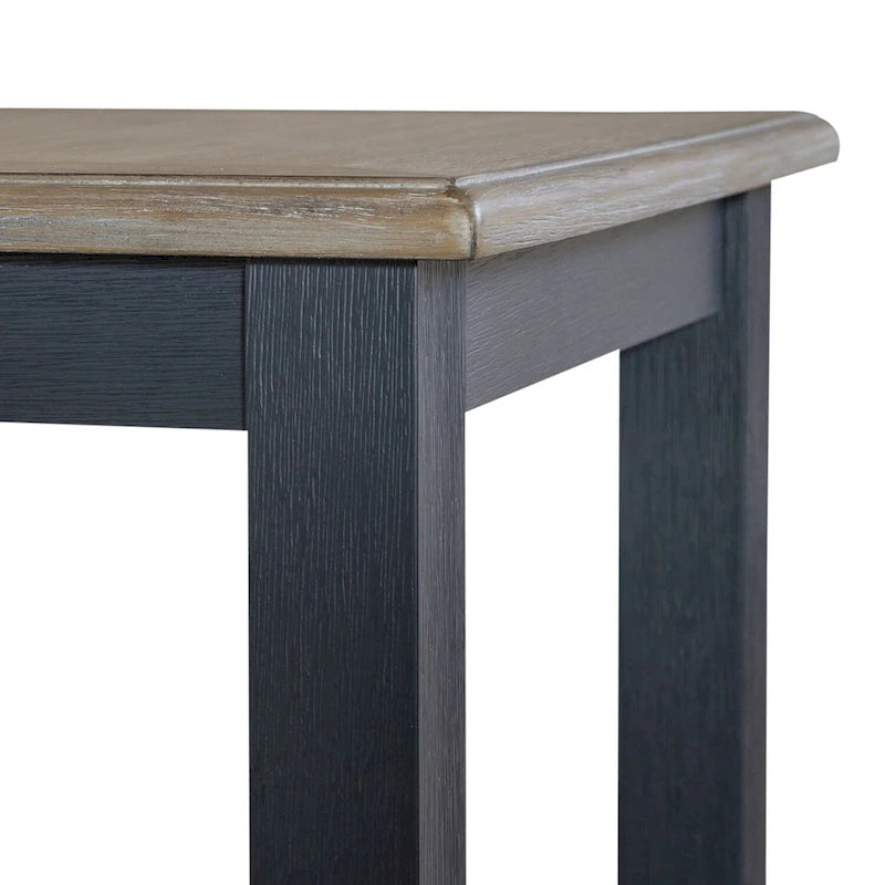 Wire Brushed Gray End Table - Navy