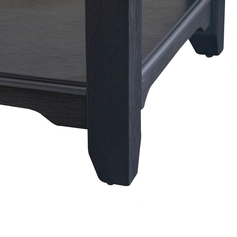 Wire Brushed Gray End Table - Navy