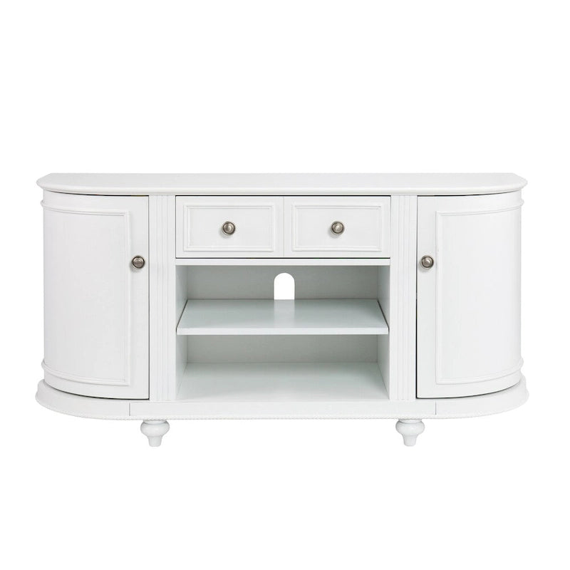Modern Farmhouse White Media TV Stand for TVs up to 46"