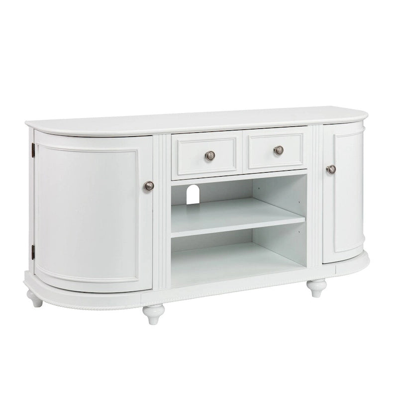 Modern Farmhouse White Media TV Stand for TVs up to 46"