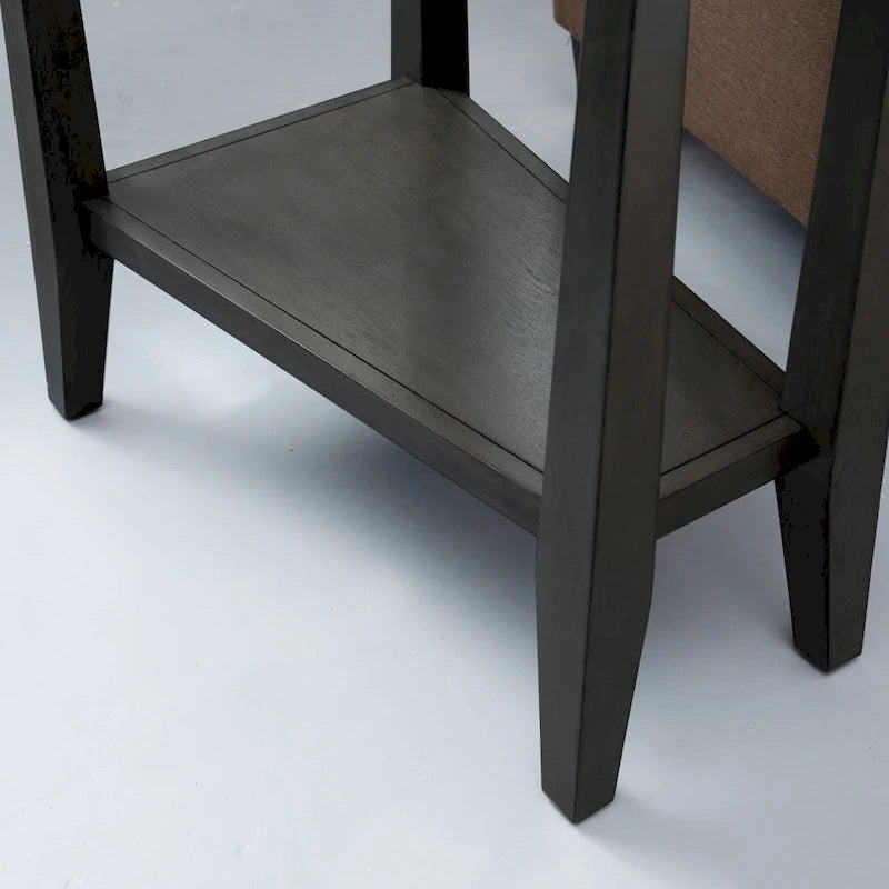 Smoke Gray Solid Wood Recliner Wedge Table