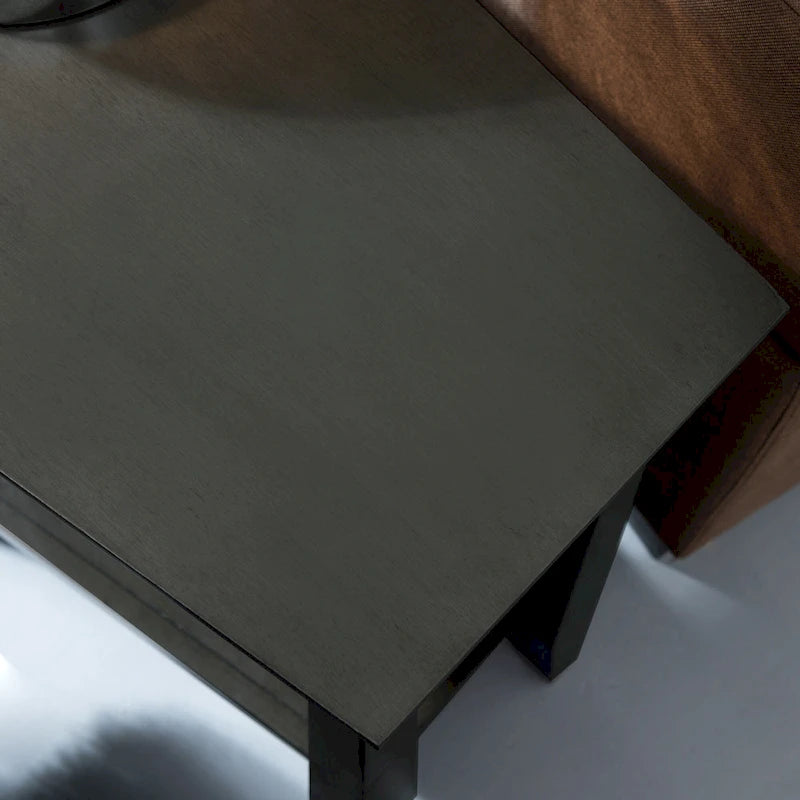 Smoke Gray Solid Wood Recliner Wedge Table