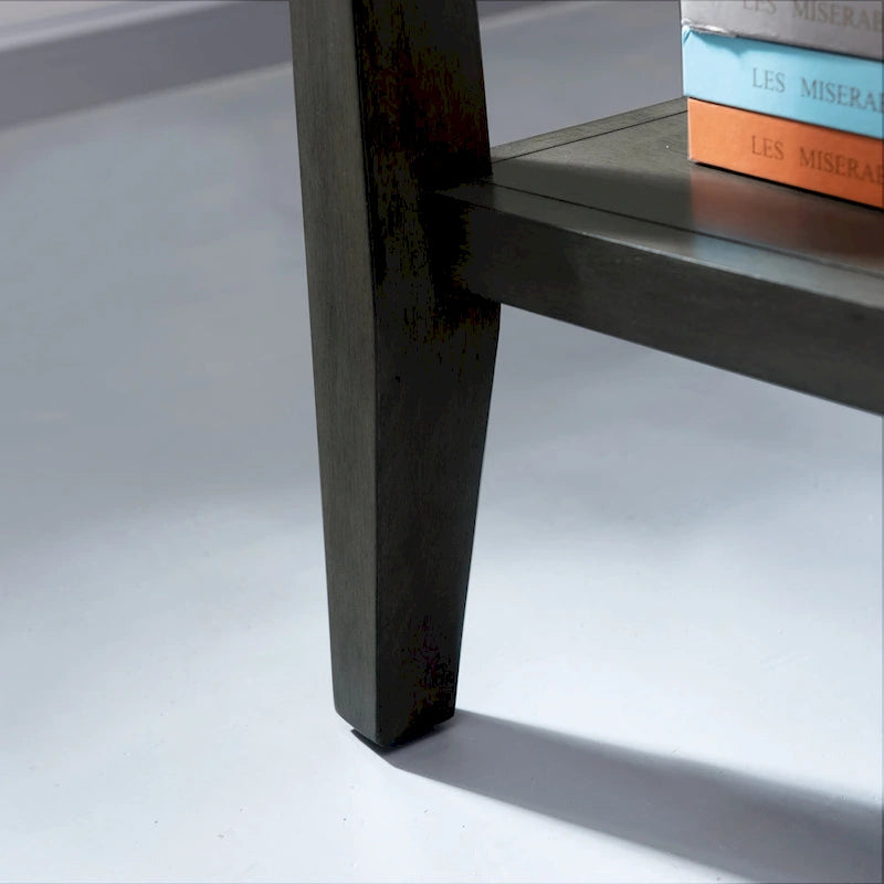 Smoke Gray Solid Wood Recliner Wedge Table