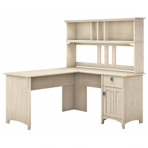 60W L Shaped Desk with Storage Hutch