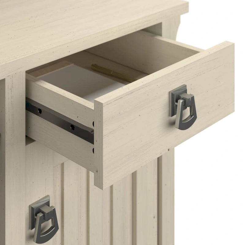 60W L Shaped Desk with Storage Hutch