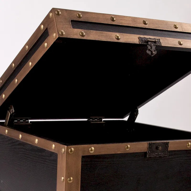Antique Trunk Side Table with Hidden Storage