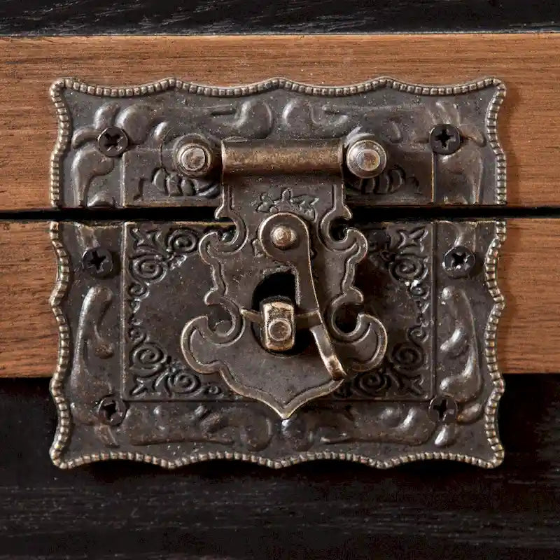 Antique Trunk Side Table with Hidden Storage