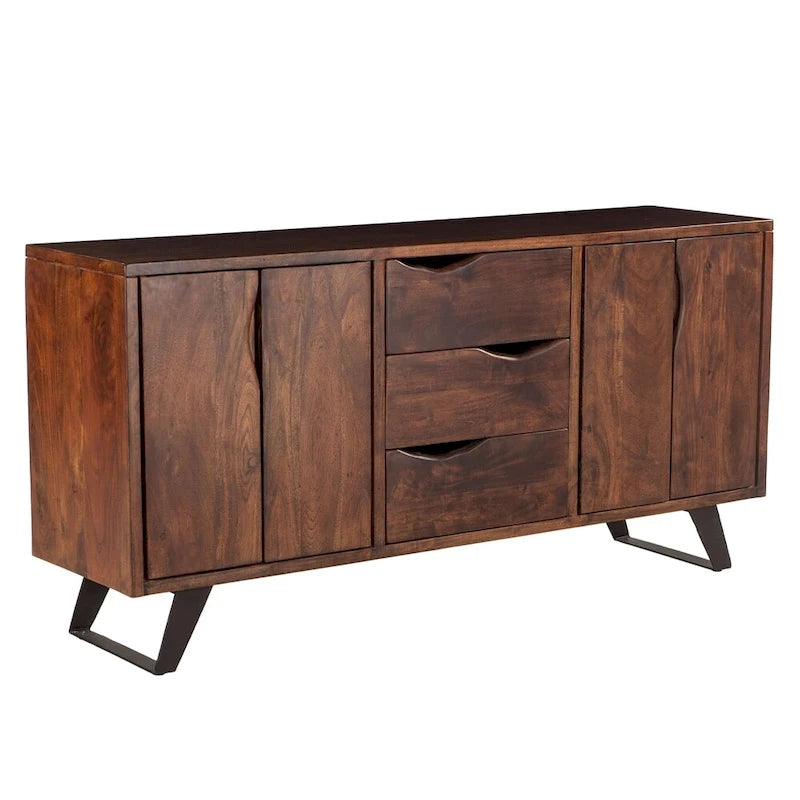 68-Inch Acacia Wood Sideboard in Walnut Finish