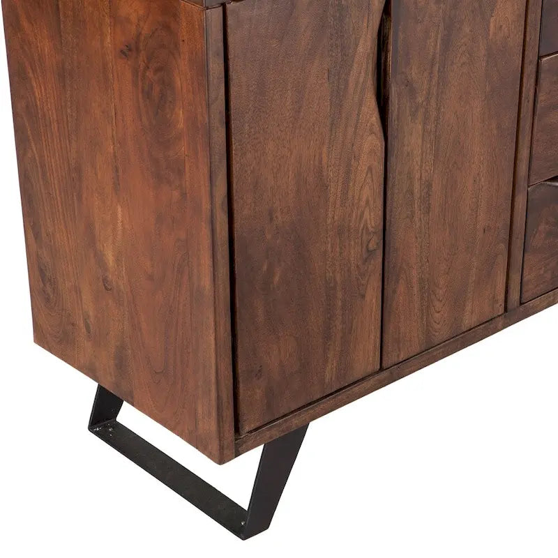 68-Inch Acacia Wood Sideboard in Walnut Finish