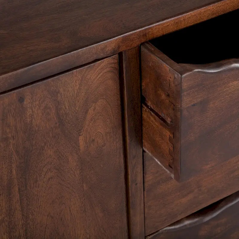 68-Inch Acacia Wood Sideboard in Walnut Finish
