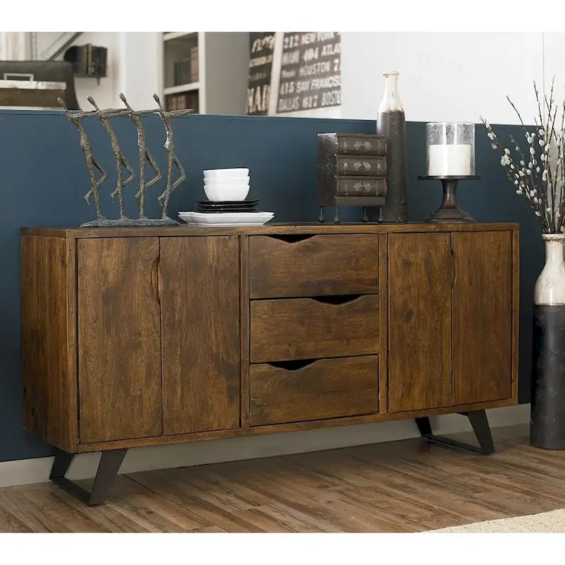 68-Inch Acacia Wood Sideboard in Walnut Finish