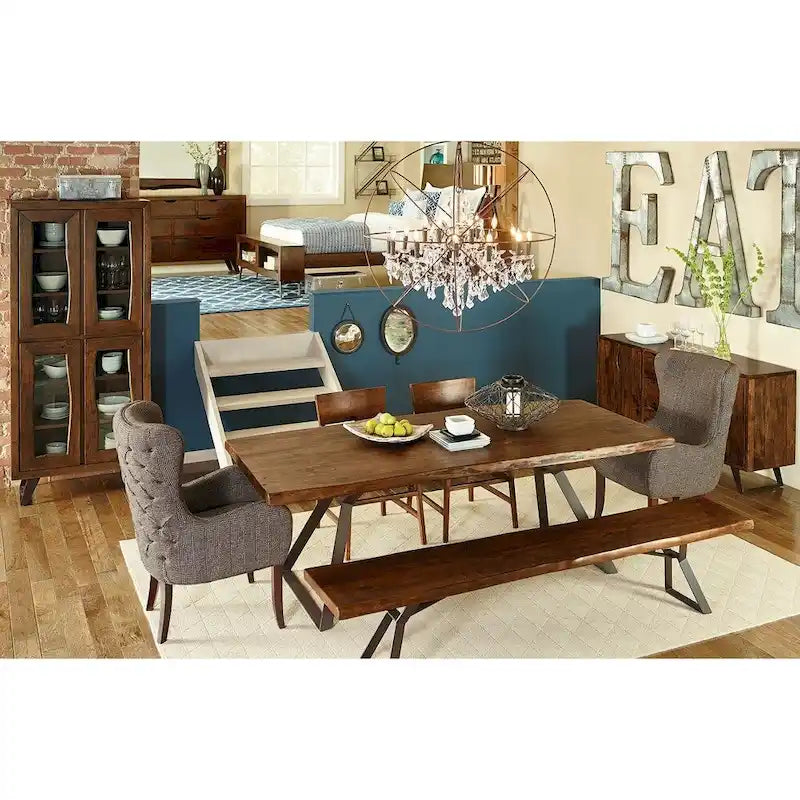 68-Inch Acacia Wood Sideboard in Walnut Finish