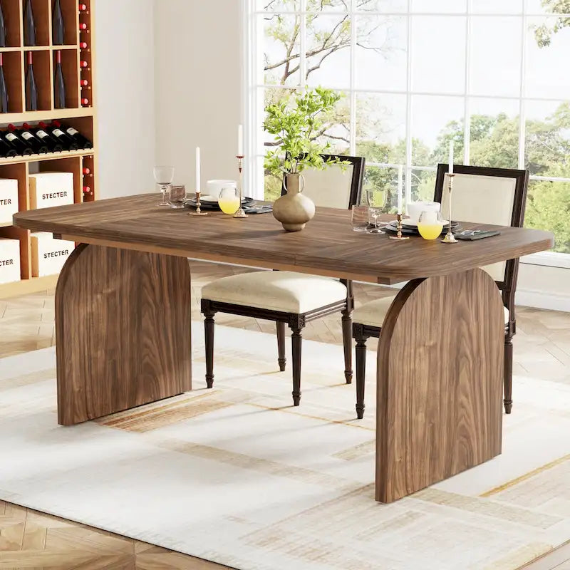 63-inches Retro Wood Dining Table for 4- 6 People